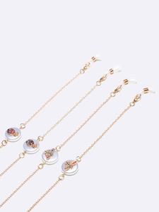 Copper Rhinestone Glasses Chains Pineapple Bee Butterfly Charms Anti-Slip Eyewear Lanyards Silicone Mask Holder Straps