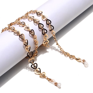 Élégante Chaîne De Lunettes En Forme De Coeur Strass Alliage Métallique Cordon De Lunettes Antidérapant Pour Femmes