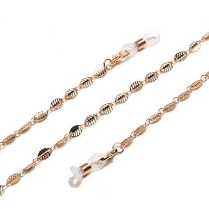 Hollow Leaf Glasses Chain Metal Gold Non-Slip Eyewear Retainer Strap Fashion Decorative Mask Holder Cord
