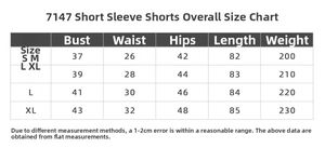 Size guide for short sleeve yoga romper with chest, waist, and hip measurements