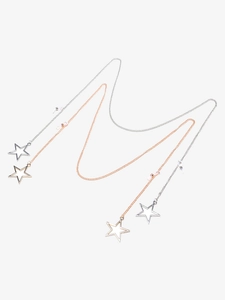 Two-piece eyeglass chain set in gold and silver finish with star charms and non-slip loops