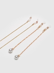 Catene Per Occhiali Rame Metallo Con Perla Artificial Supporto Antiscivolo Per Occhiali Da Sole Cordino Tracolla Per Occhiali Da Donna Uomo