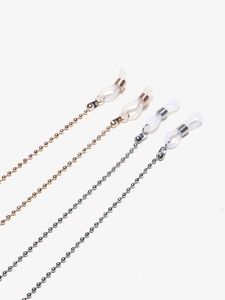 4er-Set Brillenketten aus Metallperlen in Gold und Silber mit Silikonschlaufen