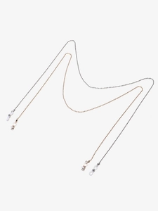 Zweier-Pack Brillenketten aus Metallperlen in Gold und Silber mit Silikonschlaufen