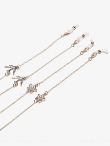 Chaînes De Lunettes Cuivre Métal Hirondelle Oiseau Étoile Fausse Künstliche Perle Charmes Antidérapant Porte-Lunettes Sangles Femmes
