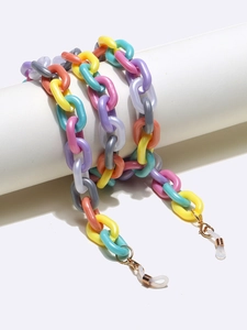 Colorful mixed acrylic link eyewear chain and face mask holder with lobster clasps