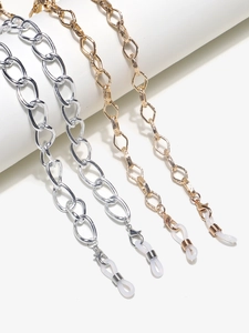 Golden and silver aluminum glasses chains with lobster clasps and silicone loops