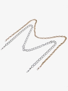 Two-piece set of gold and silver aluminum chunky eyewear chains with rubber loops