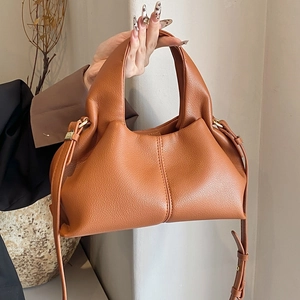 Sac Bandoulière Femme Nuage Plissé Cuir PU Texture Galet Poignée Supérieure Sac À Main Rétro Français Simple Urbain Femme