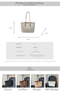 Guide des dimensions du grand sac cabas en PU indiquant largeur 35cm et hauteur 24cm