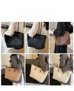 Détails du grand sac cabas disponible en noir marron kaki et blanc crème élégant
