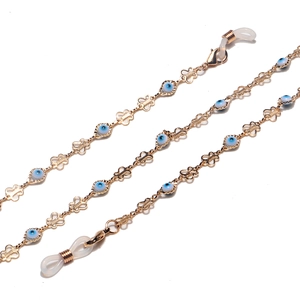 Evil Eye And Butterfly Glasses Chain Gold Alloy Anti-Slip Eyewear Strap For Women Face Mask Lanyard Decorative