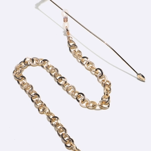 Minimalistisches goldfarbenes Brillenkette aus Aluminium mit strukturierter Gliederkette