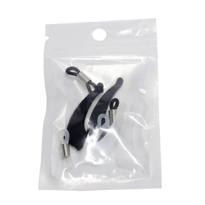 DIY non-slip silicone eyeglass chain connectors and ear hooks set in clear packaging