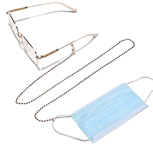 Multifunctional beaded chain with silicone loops and lobster clasps for glasses or masks