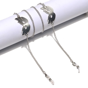 Anti Slip Glasses Chain Metal Alloy Hollow Wing Charm Eyewear Lanyard Neck Strap Holder For Sunglasses Mask Retro Style