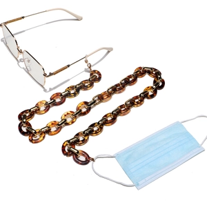 Chaîne De Lunettes En Écaille Acrylique Antidérapante Mode Maillon Métallique Cordon Pour Masque Et Lunettes Femmes