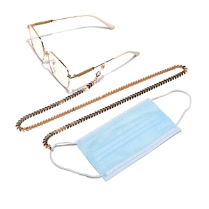 Fashionable gold and black arrow link chain for glasses and face masks with secure lobster clasps