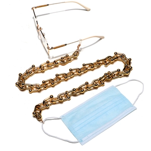 Chaîne De Lunettes Pour Femmes Mode U-Link Finition Métallique Antidérapant Cordon De Lunettes Support De Masque