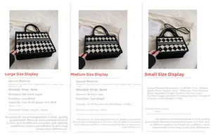 Size comparison chart for quilted tote bags showing large, medium, and small dimensions