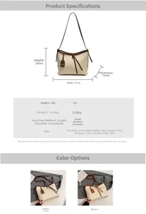 Paramètres de taille détaillés et options de couleur pour le grand sac fourre-tout
