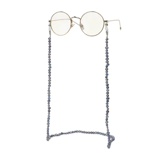 Fashionable dark baroque pearl eyewear chain with metallic luster for sunglasses