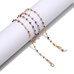 Fashion Rhinestone Glasses Chain Metal Non-slip Eyewear Lanyard Mask Hanging Rope Decorative Elegant Accessory For Women