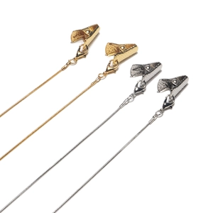 Gold and silver snake chain clips for glasses and masks with anti-slip metal texture