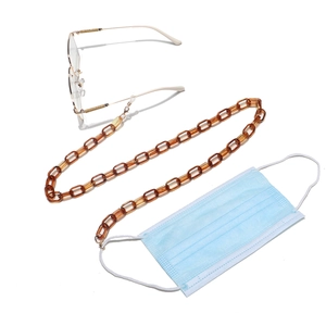 Chaîne en acrylique écaille de tortue pour lunettes et masques avec fermoirs mousquetons