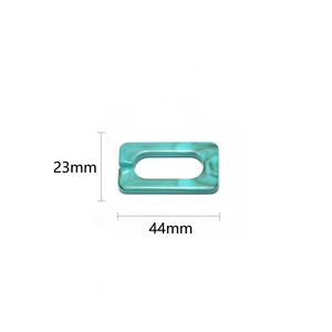 Maglia per catenella occhiali in acrilico marmorizzato blu, rettangolo 44x23mm