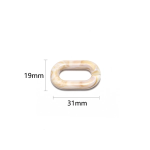 Maillons de chaîne lunettes acrylique marbre blanc et jaune, 31mm x 19mm