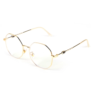 Retro Polygon Blue Light Blocking Glasses Metal Frame Octagon Clear Lens Computer Eyewear For Men Women