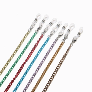 Glasses Chain Metal Anti-Slip Eyewear Lanyard Decorative Sunglasses Holder With Silicone Loops And Lobster Clasp