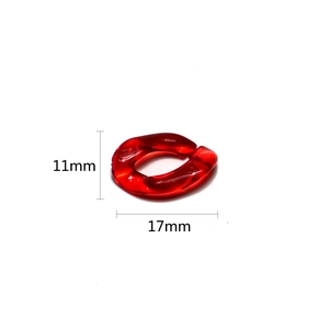 Transparente rote Acryl-Brillenkette, 17mm x 11mm Größenangaben für Zubehör