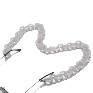 Detail of marble pattern acrylic glasses chain with non-slip silicone connectors