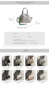 Detailed size chart and multi-color specifications for the mini vintage PU leather handbag