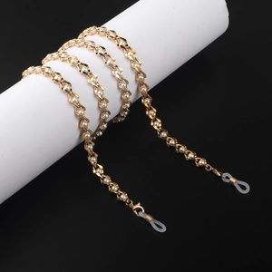 Chaîne De Lunettes En Künstliche Perles Mode Alliage Doré Cordon Pour Lunettes De Soleil Avec Boucles En Silicone