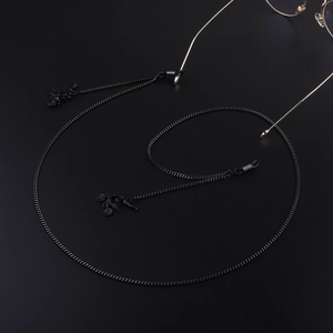 Chaîne de lunettes noire minimaliste avec pendentifs moto pour lunettes de soleil