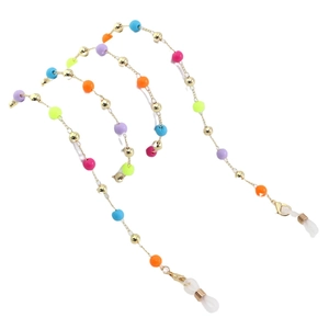 Fashionable gold chain necklace with colorful jelly beads and non-slip silicone loops