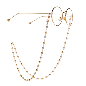 Chaîne De Lunettes Mode Cordon Lunettes Métal Fausse Künstliche Perle Künstliche Perles Mat Cordon De Cou Anti Glisse Femme Elégant