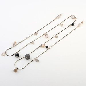 Chaîne à lunettes dorée avec perles en cristal, étoiles et pendentifs de cheval