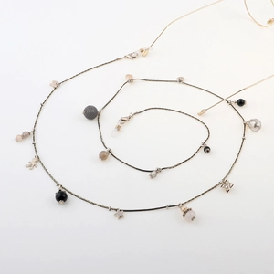 Chaîne De Lunettes Or Alliage Métal Perles Cristal Pendentifs Étoile Ours Anti-Dérapant Cordon Masque Collier Pull Mode