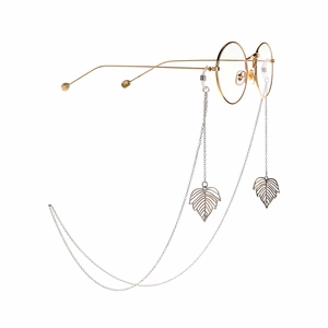 Mode Metall Brillenkette Mit Hohlblatt Anhängern Rutschfestes Brillenband Halter Dekoratives Halsband Für Damen