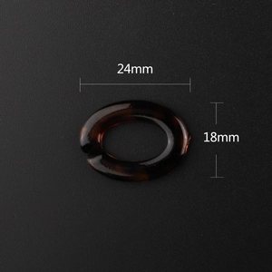 Brown tortoiseshell acrylic glasses chain link 24x18mm oval jewelry accessory