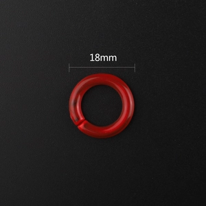 Anneau ouvert en acrylique rouge 18mm pour la création de chaînes de lunettes DIY