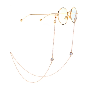 Chaîne de lunettes dorée avec perles d'eau douce et monture en métal élégante