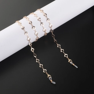 Catena Per Occhiali A Maglie Tonde Moda Semplice Cordino Per Occhiali Antiscivolo Metallo Cinturino Anti-Perdita Tono Oro Accessorio