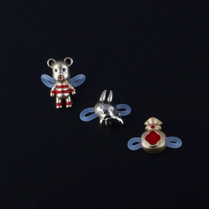 Embouts De Chaîne De Lunettes Connecteurs En Silicone Anneaux En Caoutchouc Antidérapants Alliage Ours Lapin Charmes Accessoires