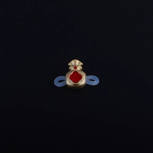 Connecteur porte-bonheur chinois avec texte Fu rouge et texture dorée pour bijoux DIY