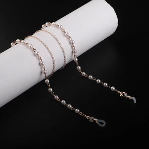 Chaîne De Lunettes Élégante En Alliage Métallique Avec Künstliche Perles D'Imitation Cordon De Lunettes Antidérapant Pour Femmes